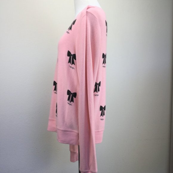 NWOT Wildfox Pink Black Bows Sweatshirt s - Picture 5 of 11